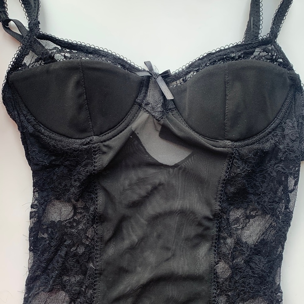 Black lace bustier top